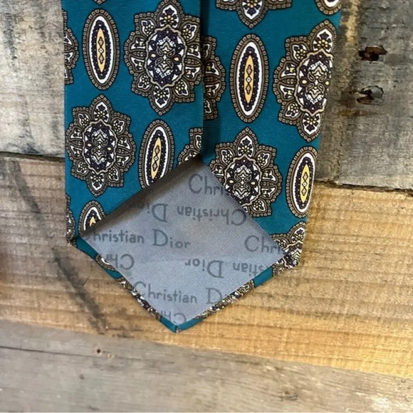 Christian‎ Dior Teal Tie - Picture 9 of 13